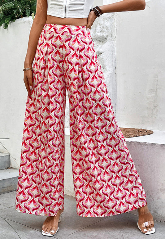 Geometric Print High Waist Pants