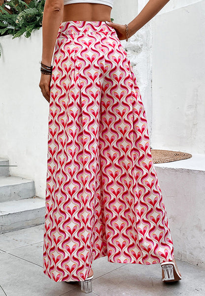 Geometric Print High Waist Pants