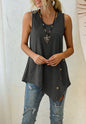 Asymmetrical Button Hem Tank Top