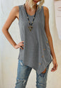 Asymmetrical Button Hem Tank Top