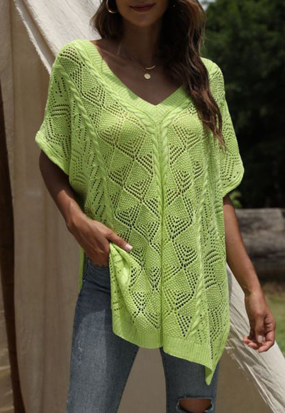 Back Detail Crochet Poncho Top