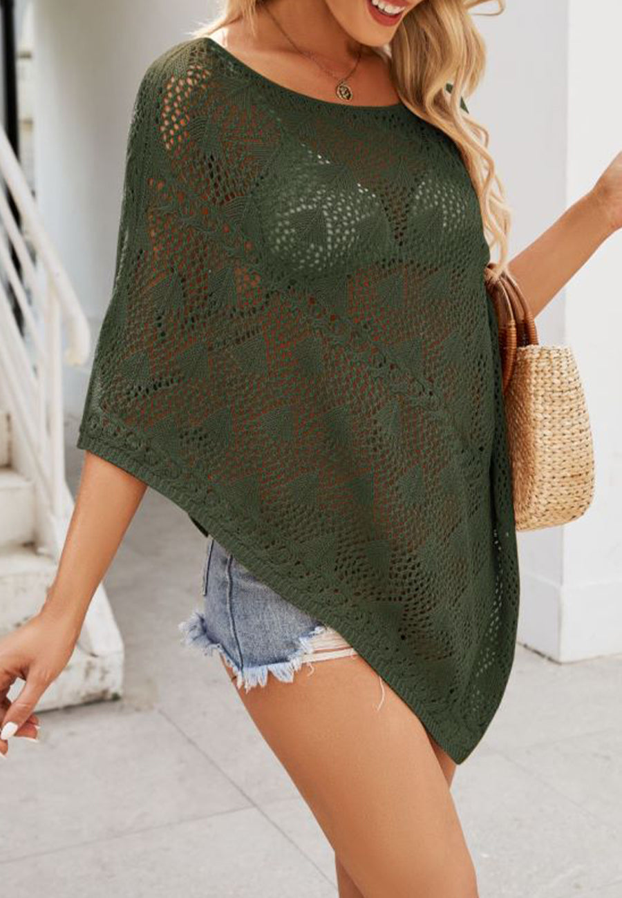 Asymmetrical Hem Knit Cover-Up