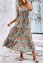 Vintage Floral Tiered Maxi Dress