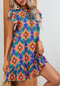 Geometric Print Multicolor Shift Dress