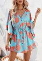 Tropical Floral Button Front Dress