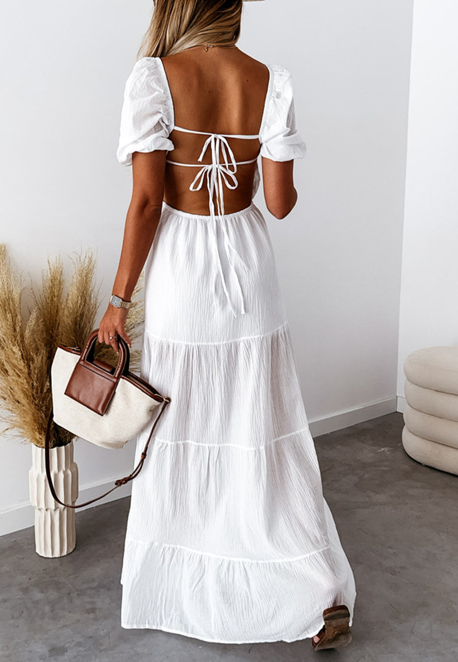 Double Tie Back Maxi Dress