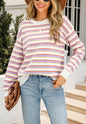 Striped Drop Shoulder Classic Sweater