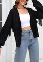 Solid Color Fringe Detail Cardigan