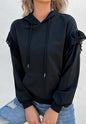 Eyelet Ruffle Shoulder Hoodie