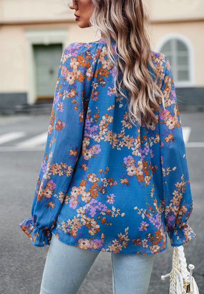 Multicolor Floral Button Blouse