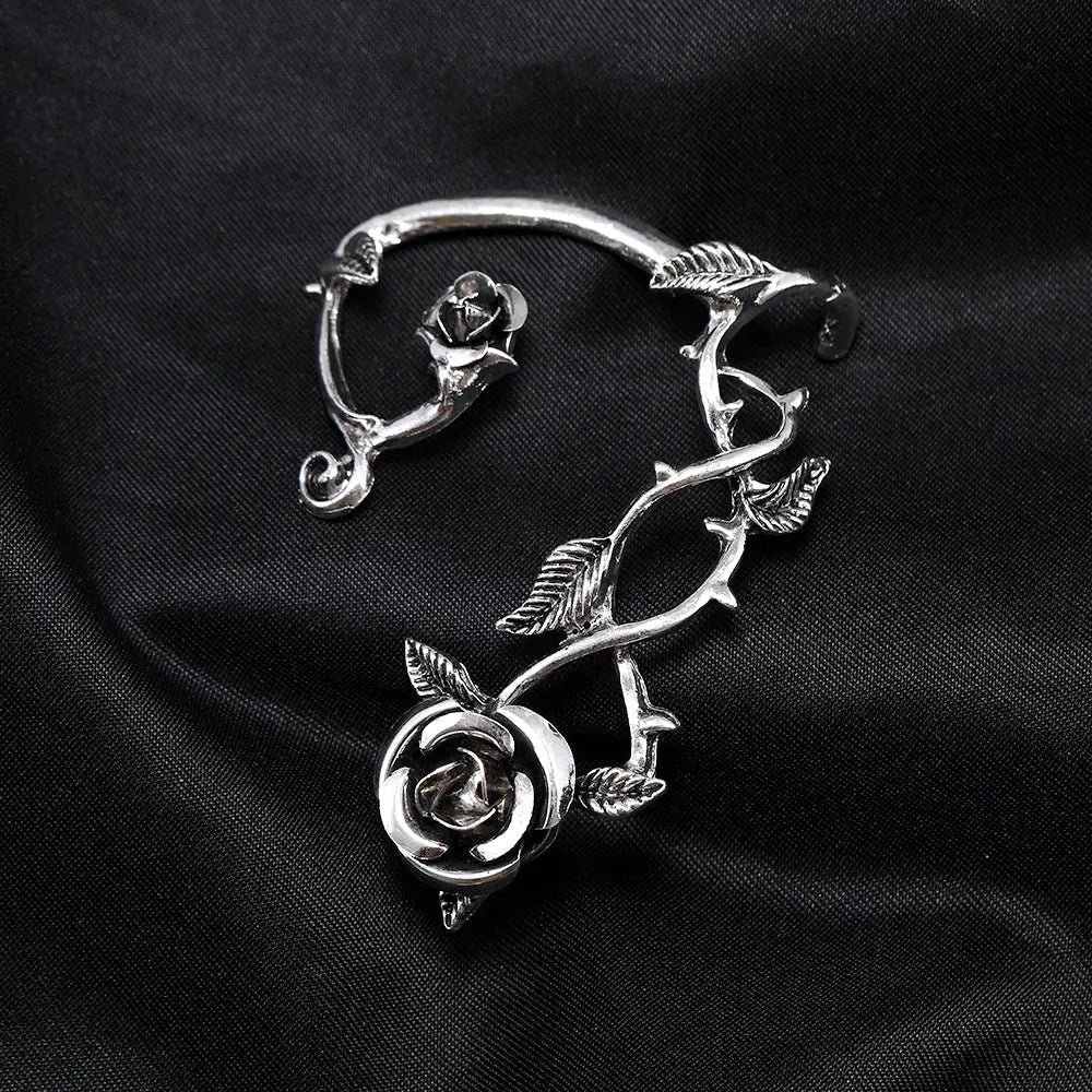 Free Shipping For 'Jealous' Goth Roses & Thorns Ear Cuffs