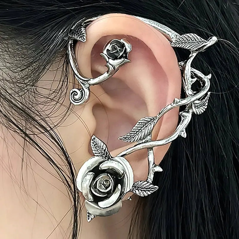 Free Shipping For 'Jealous' Goth Roses & Thorns Ear Cuffs