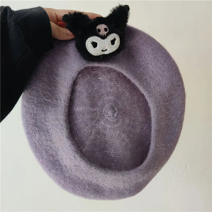 Free Shipping For 'Jingle Kat' Red Kawaii Goth Beret