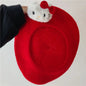 Free Shipping For 'Jingle Kat' Red Kawaii Goth Beret