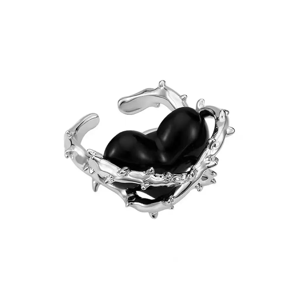 Free Shipping For 'Jungle Heart' Heart Shape Goth Ring