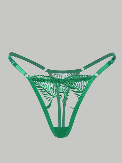 Free Shipping For Green Embroidery Adjustable Thong