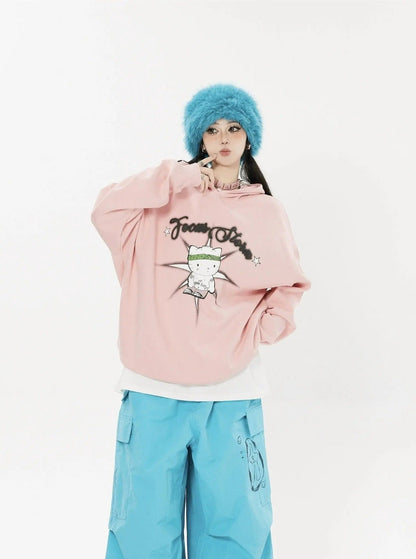 Free Shipping For 'Girl Gvng' Kawaii Cat Couple Sweatshirt