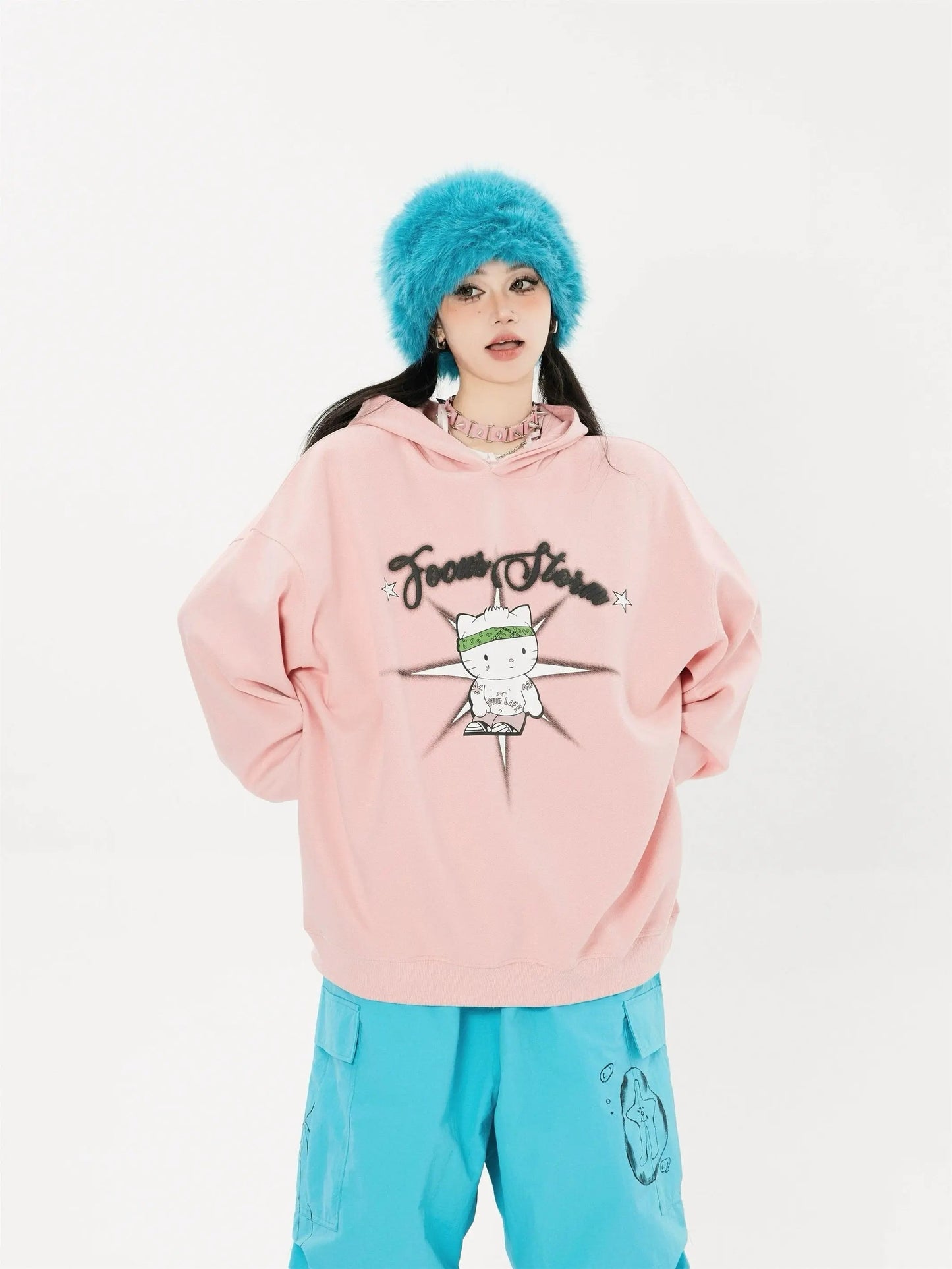 Free Shipping For 'Girl Gvng' Kawaii Cat Couple Sweatshirt