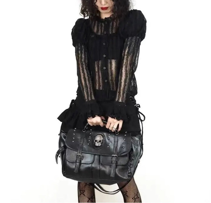 Free Shipping For 'Reborn' Dark Goth Skull Bag