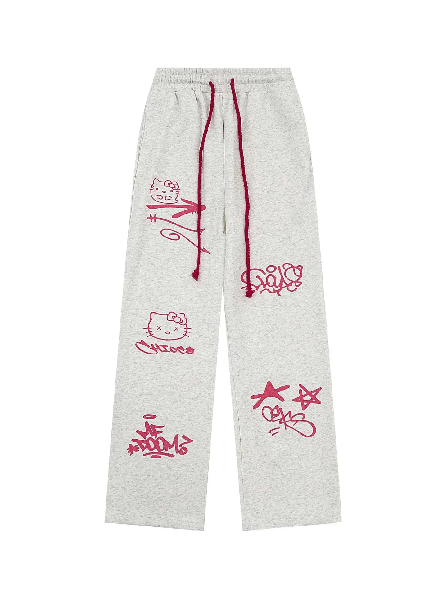 Free Shipping For 'dodgeball' Kawaii Oversized Kitty Drawstring Pants