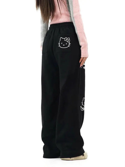 Free Shipping For 'dodgeball' Kawaii Oversized Kitty Drawstring Pants