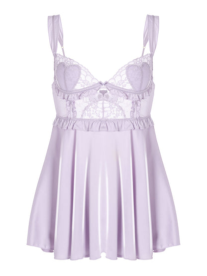 Free Shipping For Purple Soft Satin Slip Dress