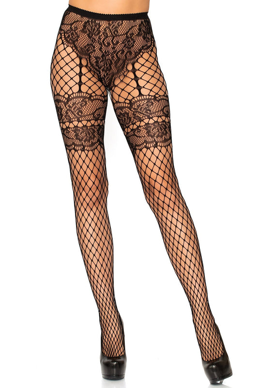 Free Shipping For Lace French Cut Faux Garter Industrial Net Tights