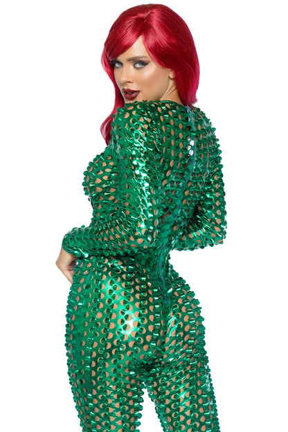 Free Shipping For Laser Cut Metallic Catsuit