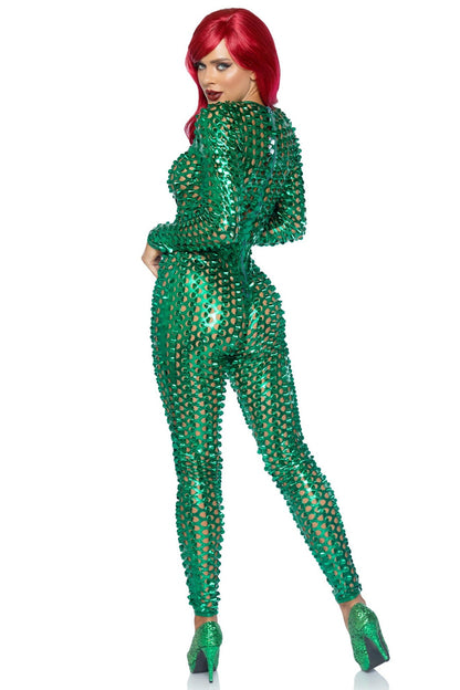 Free Shipping For Laser Cut Metallic Catsuit