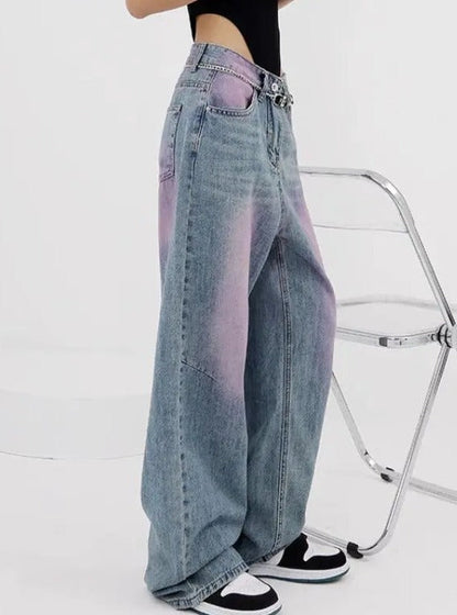 Free Shipping For 'Lavender' Grunge Oversized Distressed Wide-Leg Pants