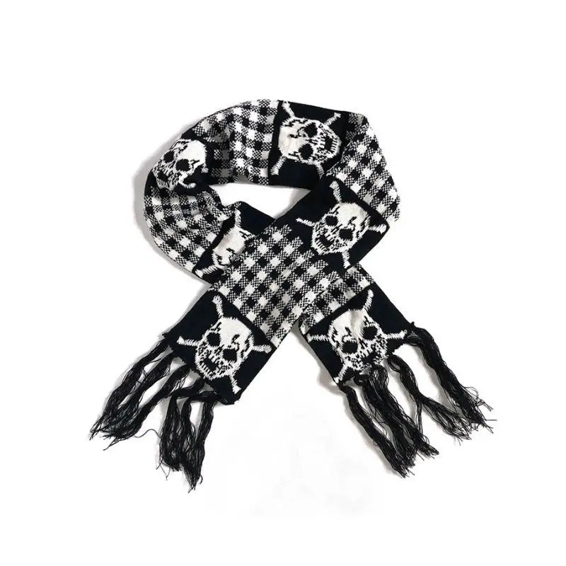 Free Shipping For 'Lich' Punk y2k Harajuku knitted skull scarf