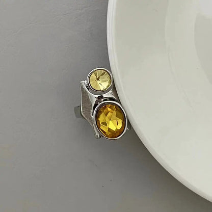 Free Shipping For 'Lighthouse' Future Y2k Yellow Set Rings