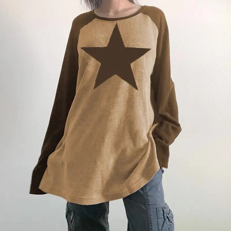 Free Shipping For 'Lost Star' Star Prints Oversized Top