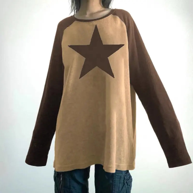 Free Shipping For 'Lost Star' Star Prints Oversized Top