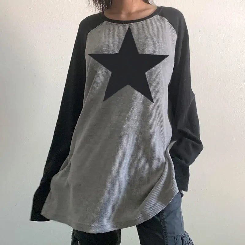 Free Shipping For 'Lost Star' Star Prints Oversized Top