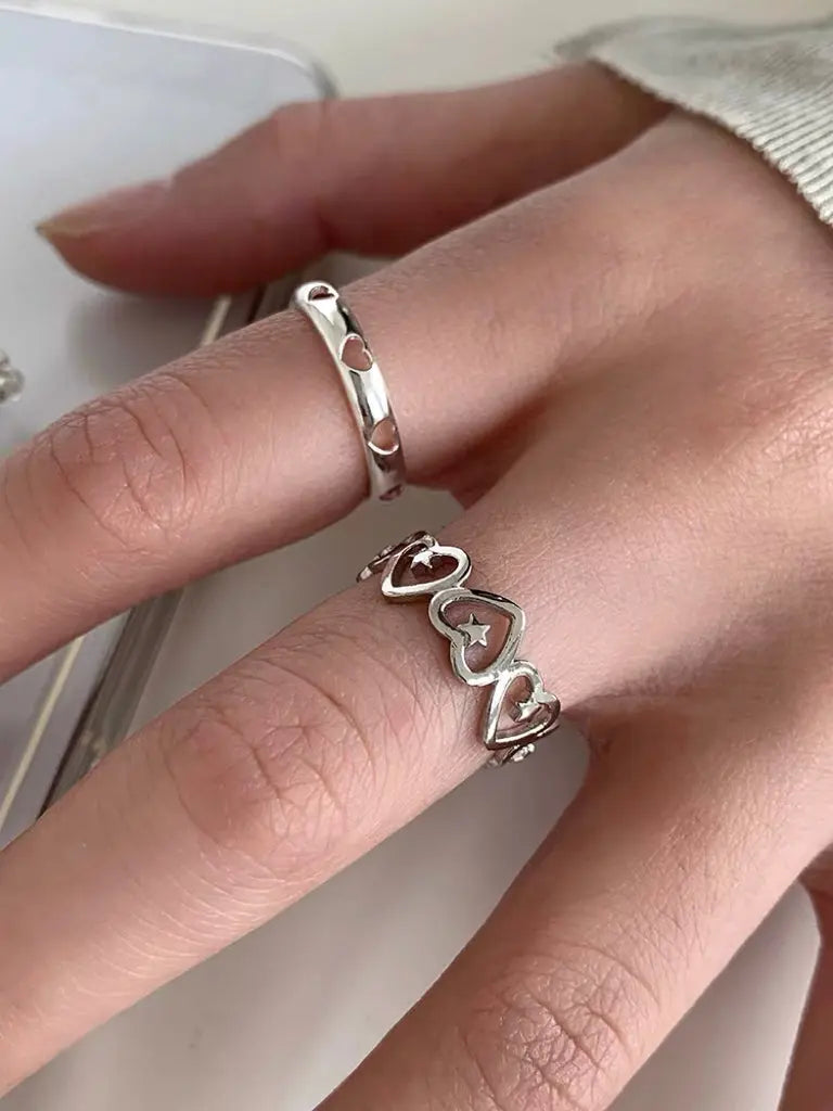 Free Shipping For 'Love wins' Chic Heart Shape Star Rings