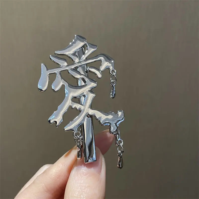 Free Shipping For'Lovin' Dripping Characters Silver Hair Pin