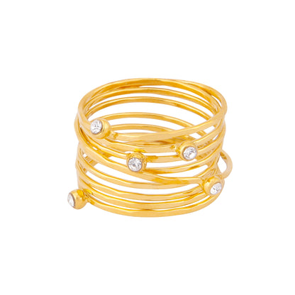 18K Gold Plated Stack Dainty Coil Ring