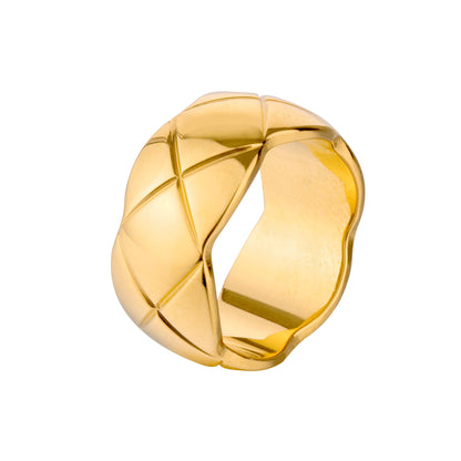 Free Shipping For Golden Plated Wide Mixed Metal Twist Ring