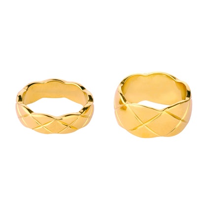 Free Shipping For Golden Plated Narrow Mixed Metal Twist Ring