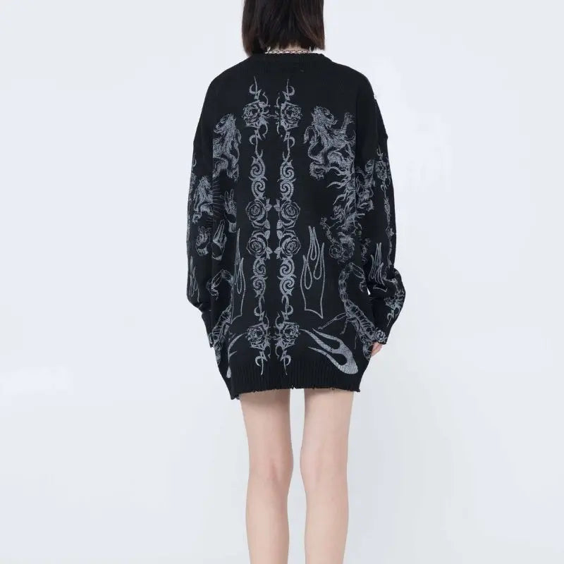 Free Shipping For 'Made Extreme' Oversized Dark Goth Graffiti Sweater