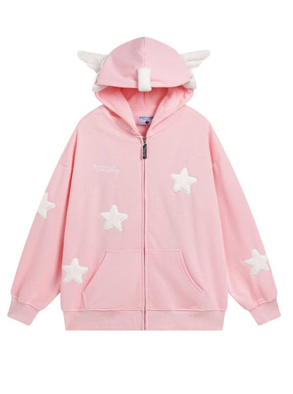 Free Shipping For 'Magic Fairies' Fairies Ears Zipped Oversized  Hoodie