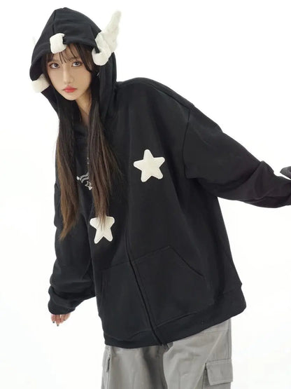 Free Shipping For 'Magic Fairies' Fairies Ears Zipped Oversized  Hoodie