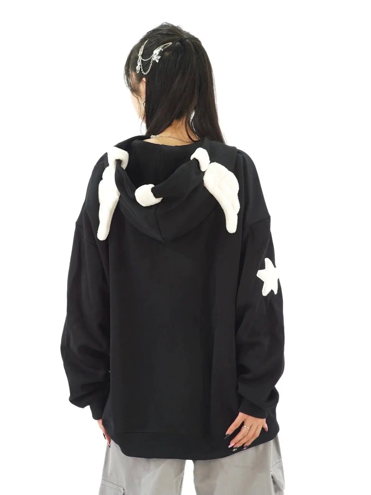 Free Shipping For 'Magic Fairies' Fairies Ears Zipped Oversized  Hoodie