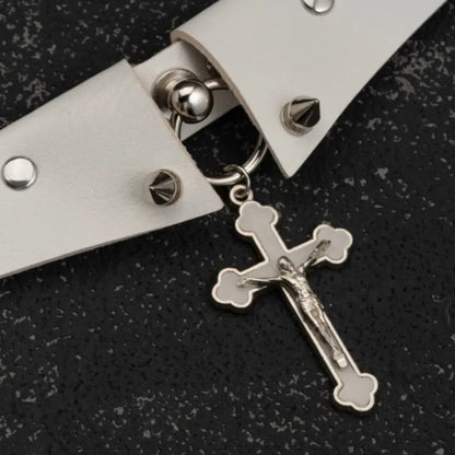 Free Shipping For 'Make A Wish' Fake Collar Cross Rivet Chokers