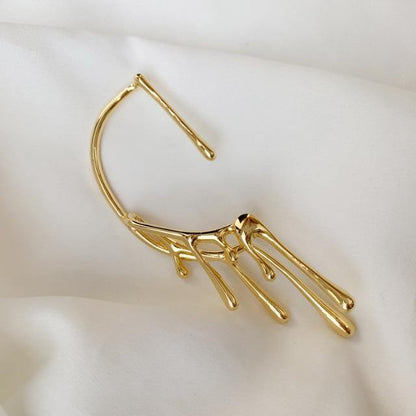 Free Shipping For 'Lava' Metal Dripping Wax Irregular Ear Cuff