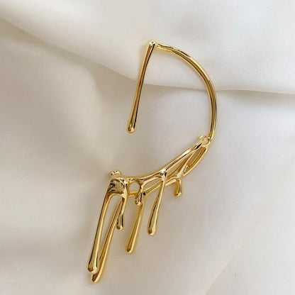 Free Shipping For 'Lava' Metal Dripping Wax Irregular Ear Cuff