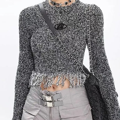 Free Shipping For 'Meteorite' Grunge Knitted Tassel Sweater Top