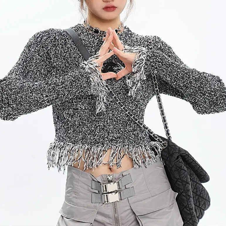 Free Shipping For 'Meteorite' Grunge Knitted Tassel Sweater Top