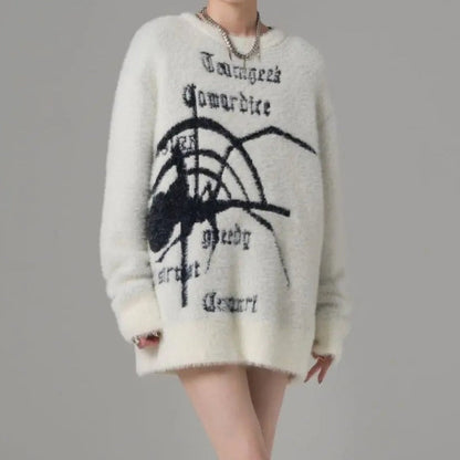 Free Shipping For 'Misumena' Dark Spider Web Sweater